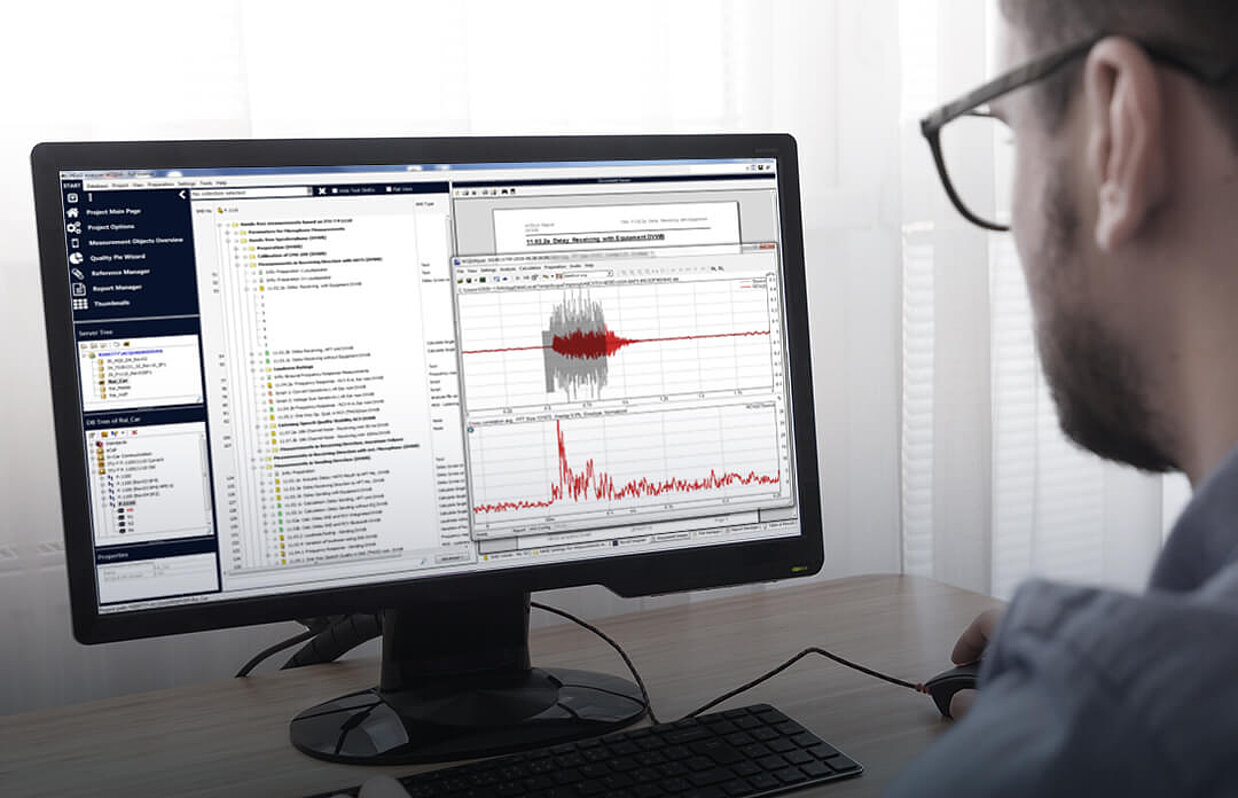 A man with glasses works on analysis in ACQUA