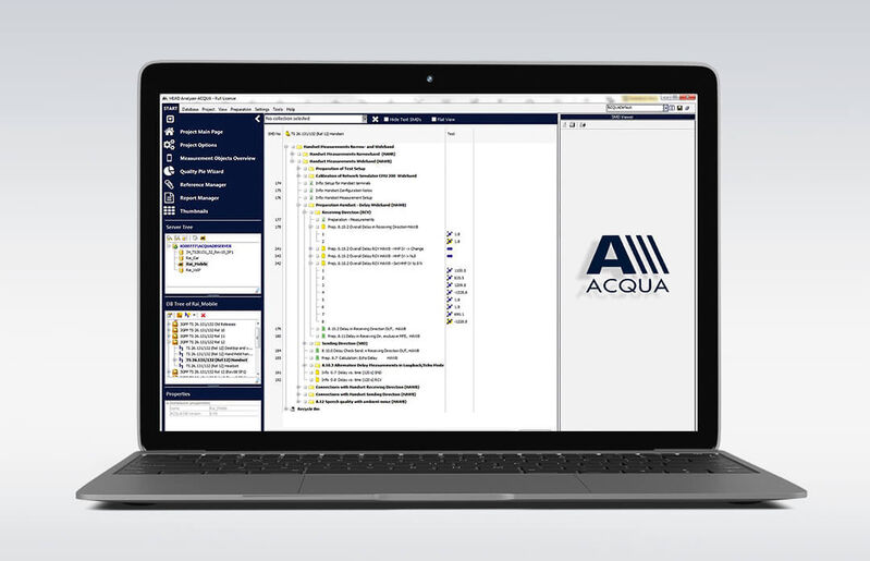 ACQUA analysis software on laptop